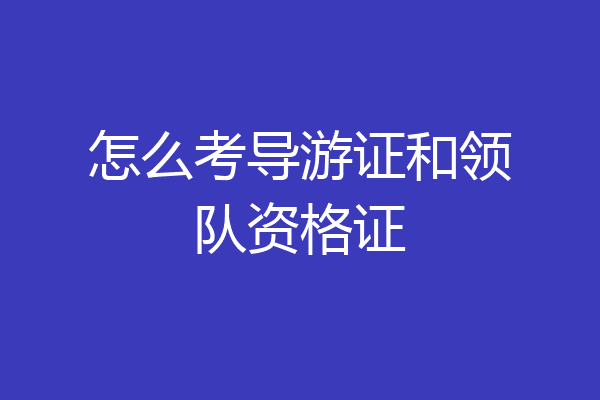 怎么考导游证和领队资格证