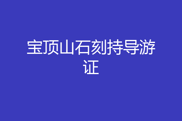 宝顶山石刻持导游证