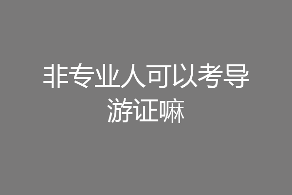 非专业人可以考导游证嘛