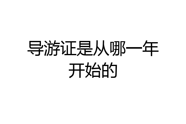 导游证是从哪一年开始的