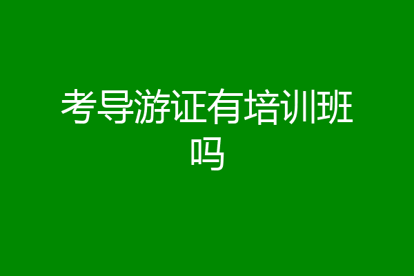 考导游证有培训班吗