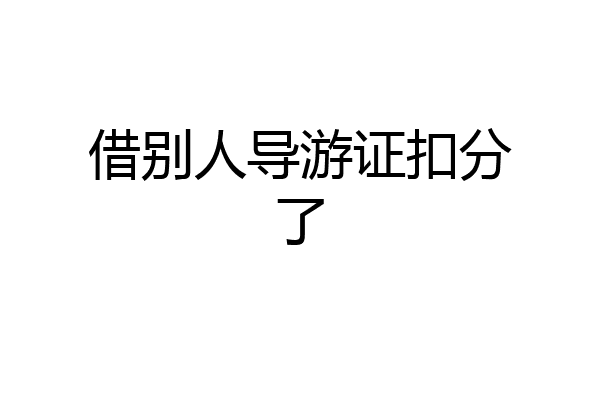 借别人导游证扣分了