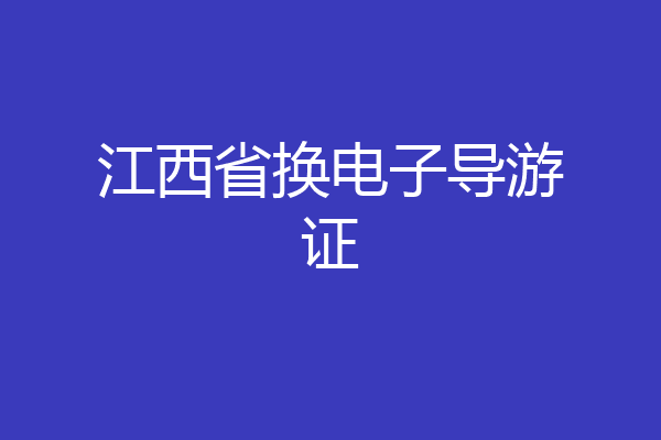 江西省换电子导游证