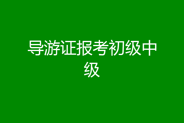 导游证报考初级中级