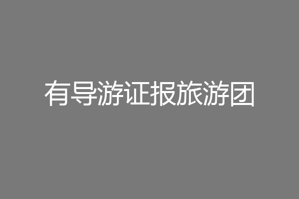 有导游证报旅游团