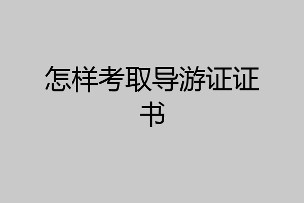 怎样考取导游证证书
