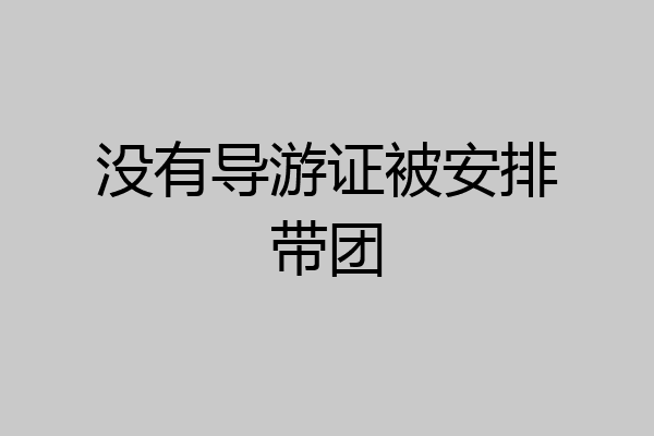 没有导游证被安排带团
