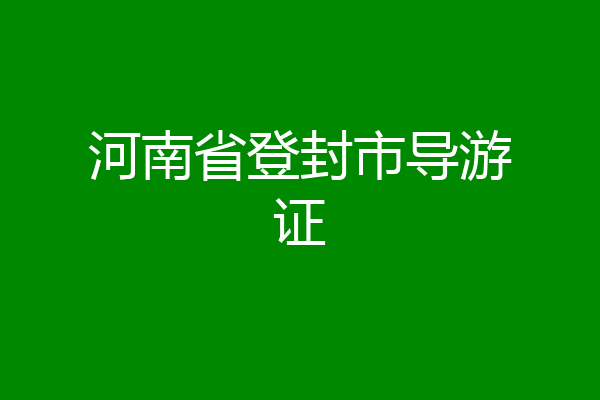 河南省登封市导游证