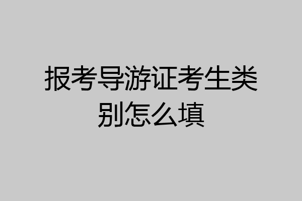 报考导游证考生类别怎么填