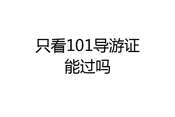 只看101导游证能过吗