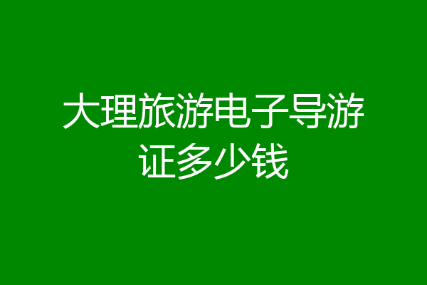 大理旅游电子导游证多少钱
