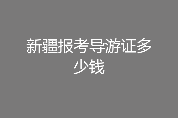 新疆报考导游证多少钱