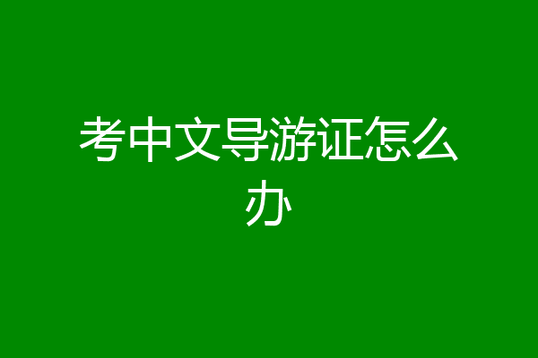 考中文导游证怎么办