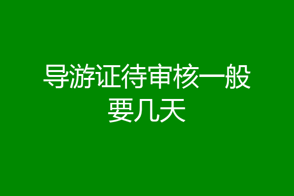导游证待审核一般要几天