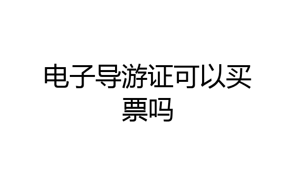 电子导游证可以买票吗