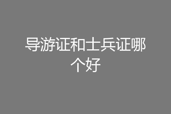 导游证和士兵证哪个好