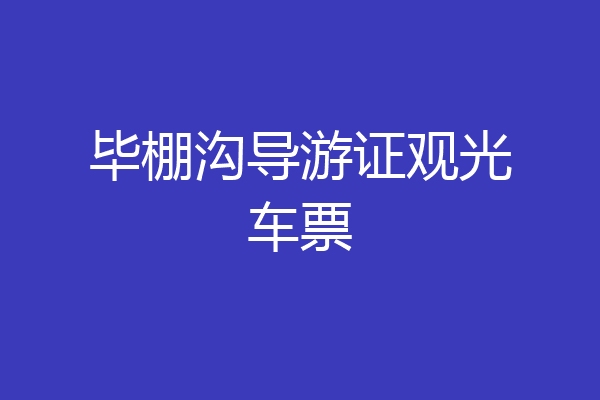 毕棚沟导游证观光车票