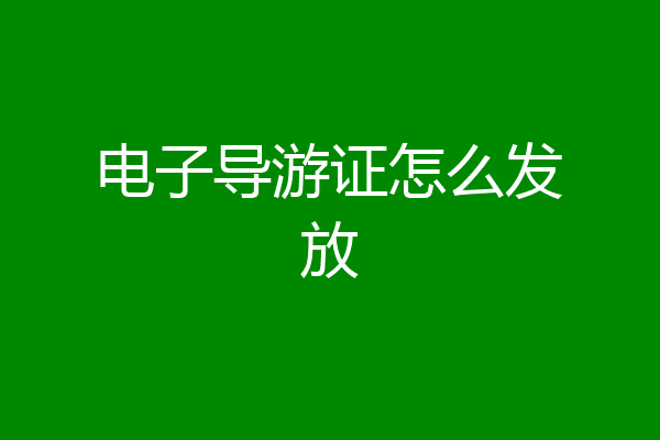 电子导游证怎么发放