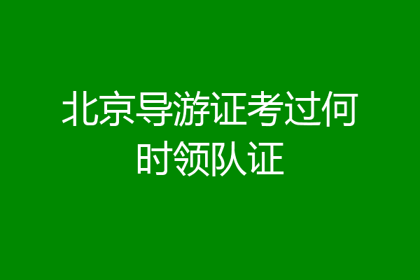 北京导游证考过何时领队证