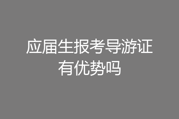 应届生报考导游证有优势吗