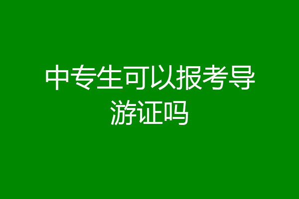 中专生可以报考导游证吗