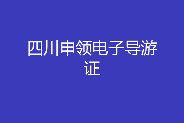 四川申领电子导游证