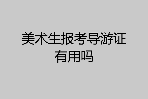 美术生报考导游证有用吗