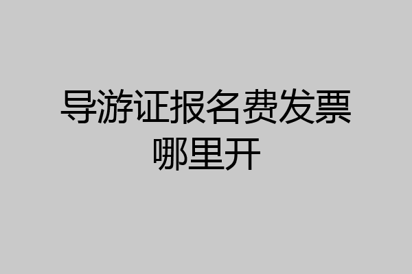 导游证报名费发票哪里开