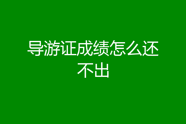 导游证成绩怎么还不出