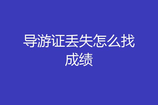 导游证丢失怎么找成绩