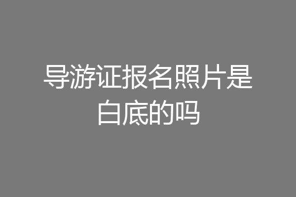 导游证报名照片是白底的吗