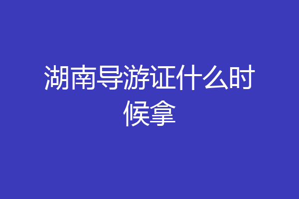 湖南导游证什么时候拿