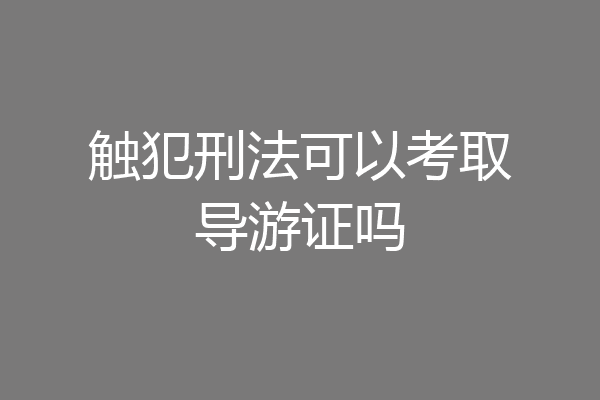 触犯刑法可以考取导游证吗