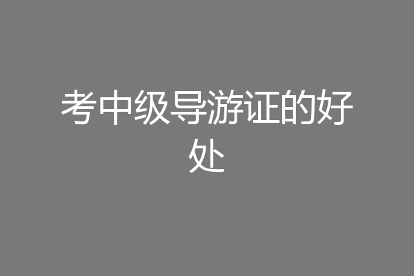 考中级导游证的好处