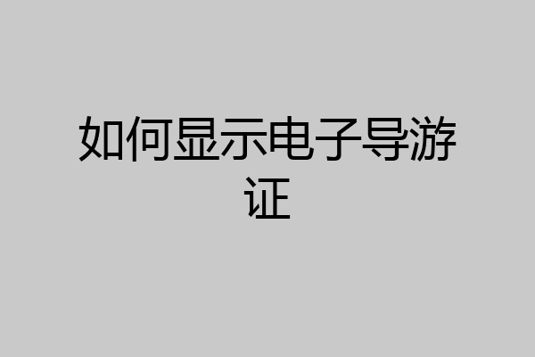如何显示电子导游证