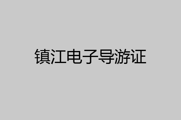 镇江电子导游证