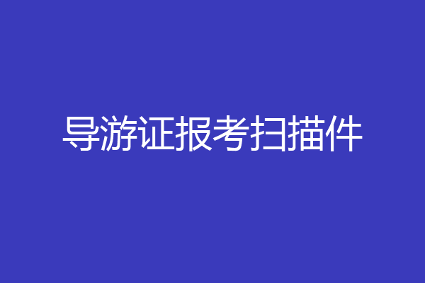 导游证报考扫描件