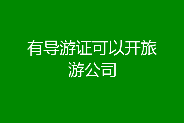 有导游证可以开旅游公司