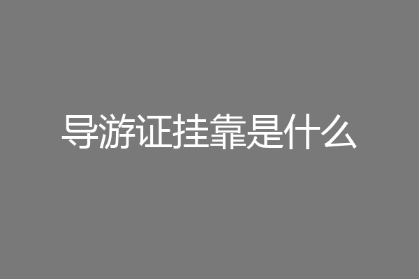 导游证挂靠是什么