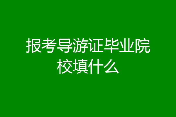 报考导游证毕业院校填什么