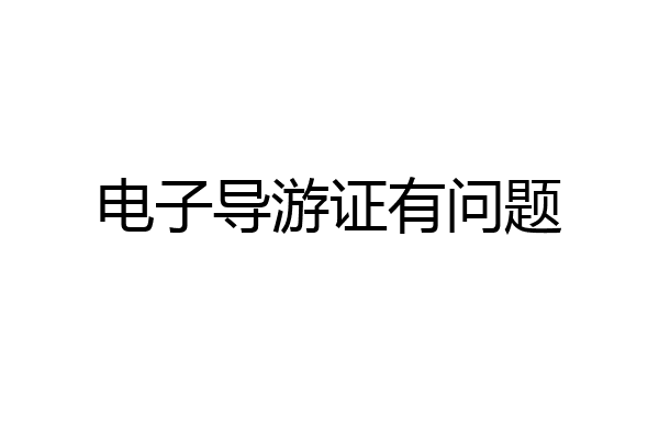 电子导游证有问题
