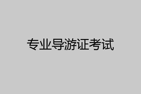 专业导游证考试