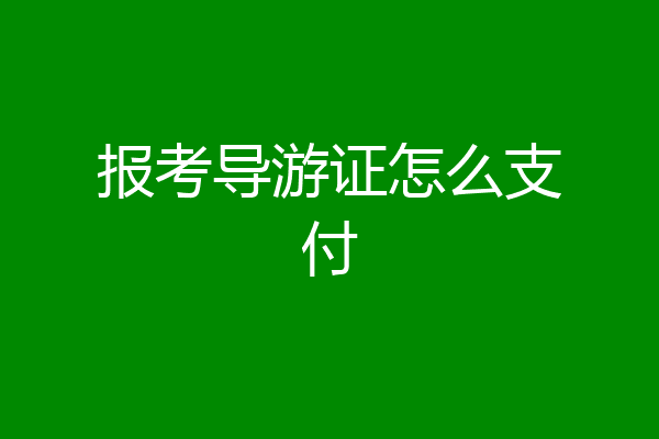 报考导游证怎么支付