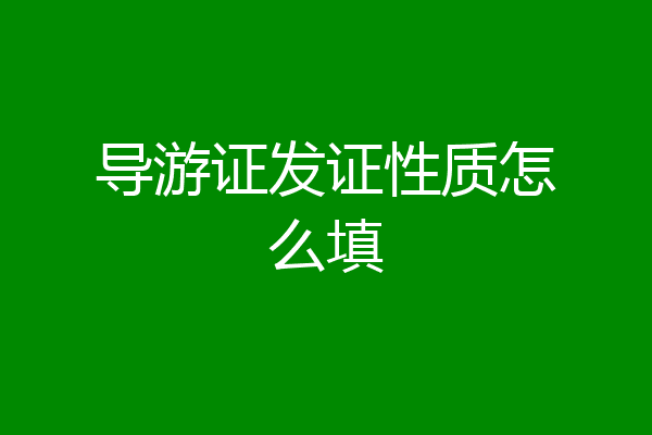 导游证发证性质怎么填