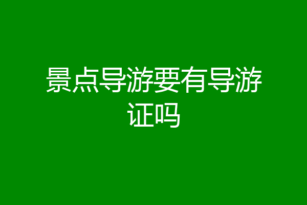 景点导游要有导游证吗