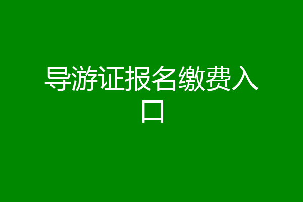 导游证报名缴费入口