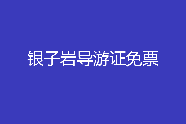 银子岩导游证免票