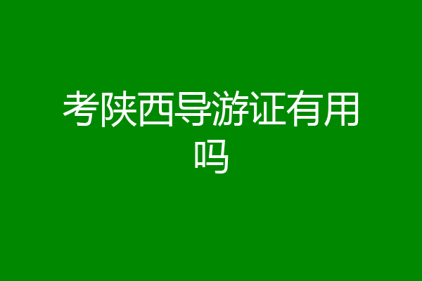 考陕西导游证有用吗