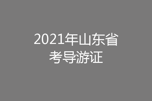 2021年山东省考导游证