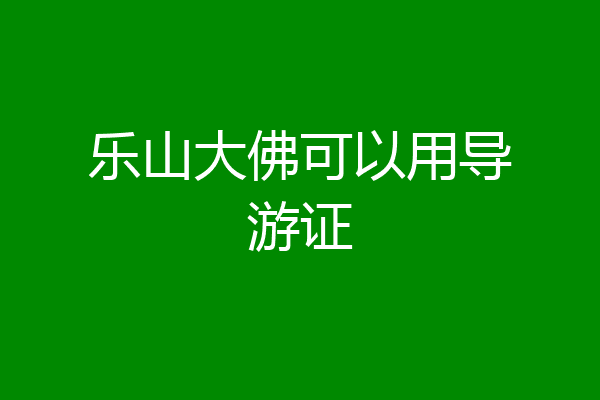 乐山大佛可以用导游证